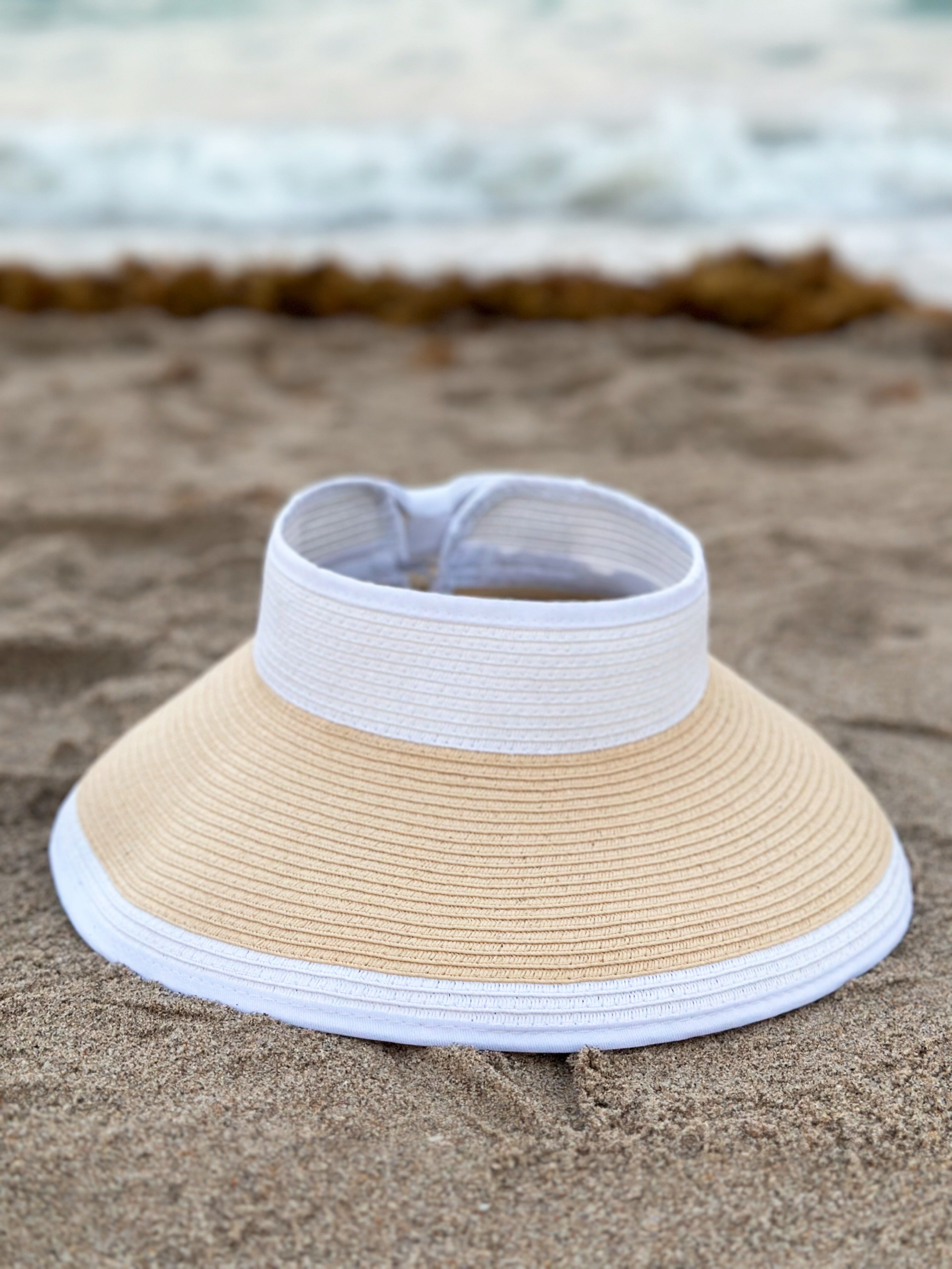 Roll Up Summer Travel Sun Visor Hat Travel Friendly - Rosetta Creative Boutique